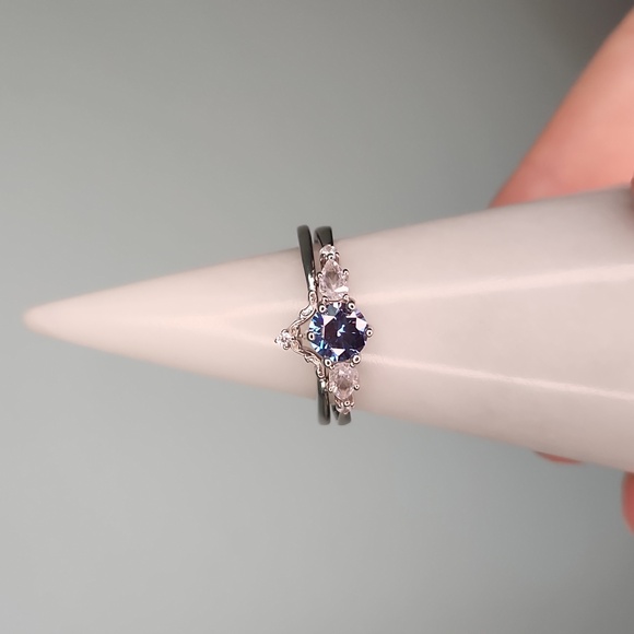 NWT Ryze Denim Blue & White Frost CZ .925 Sterling Silver Rings - Size 10 - Picture 12 of 12